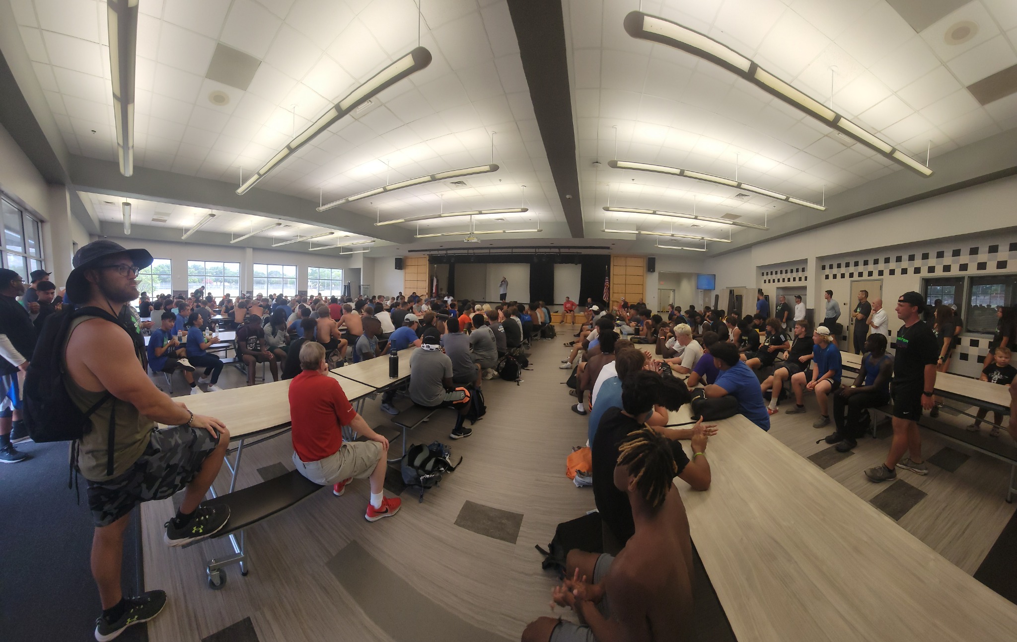 Students gathered for a program